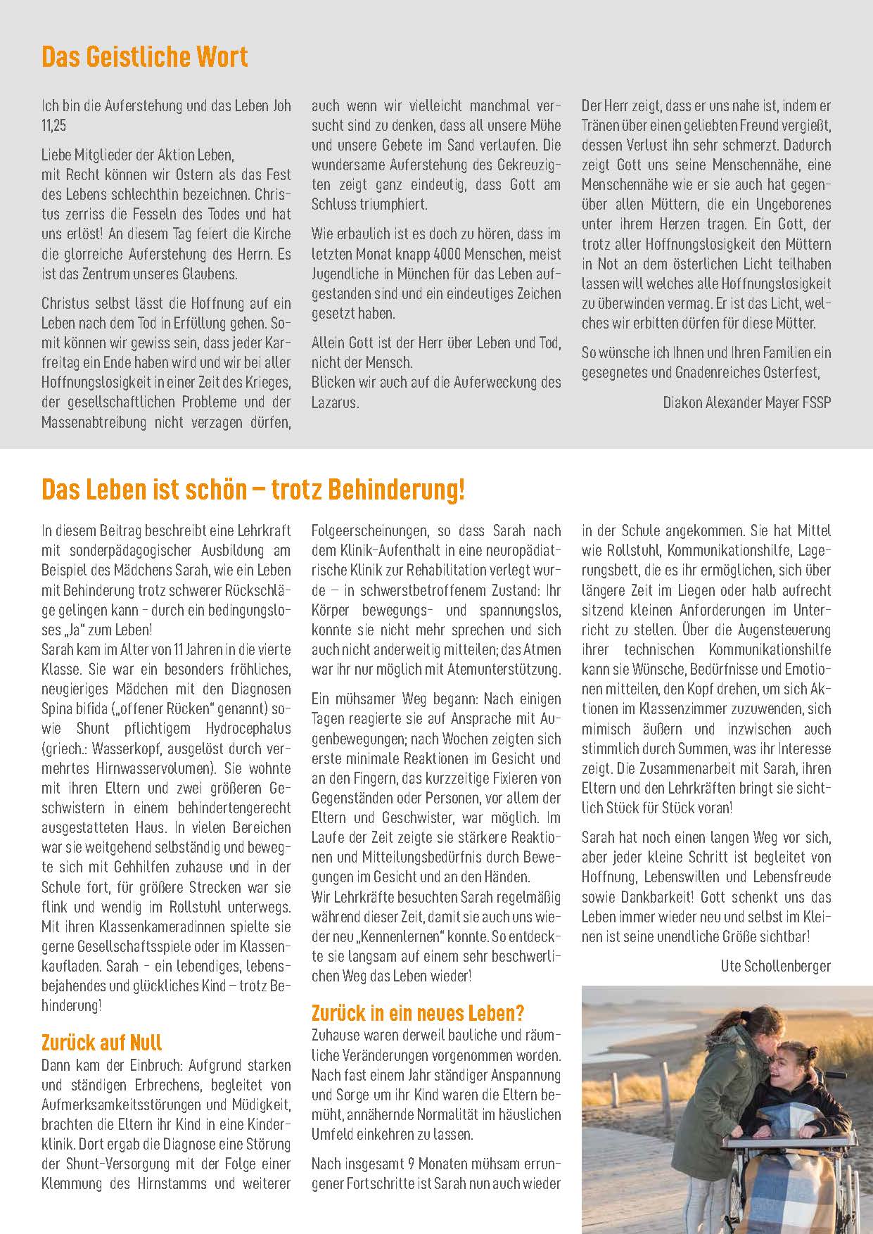 Aktion Leben Rundbrief 02 2023 Seite 3