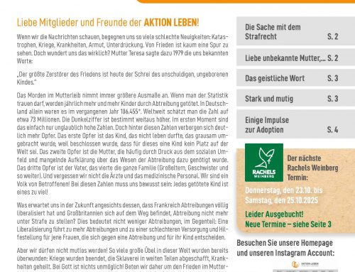 Rundbrief Juli – September 2025